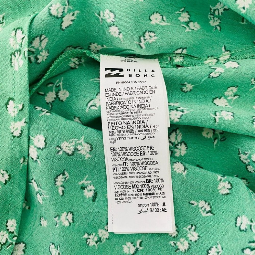 Billabong NEW Isla Floral Mini Dress Green Women's Size XL - Picture 9 of 10